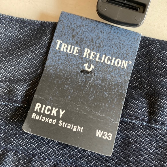 New w Tag: True Religion Ricky Relaxed Straight. Dark Wash. Size 33 Waist - Picture 12 of 15